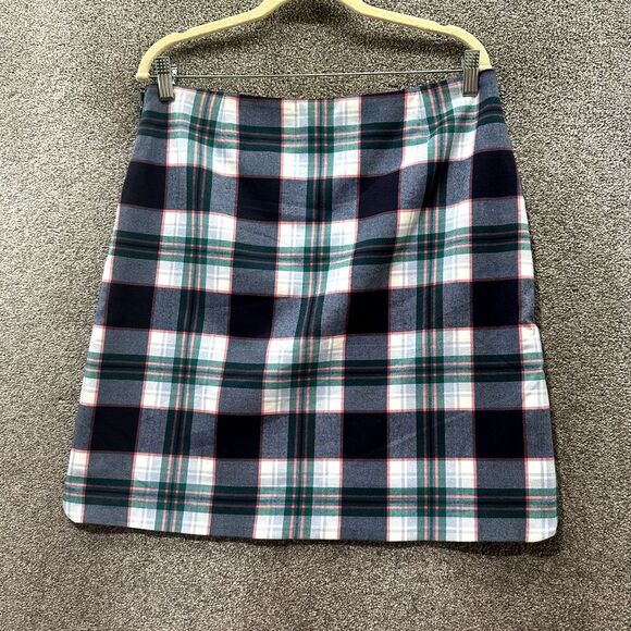 Talbots Skirt Women 12P Plaid Pockets Side Zip Above Knee - Picture 2 of 7